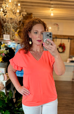 Neon Coral Top